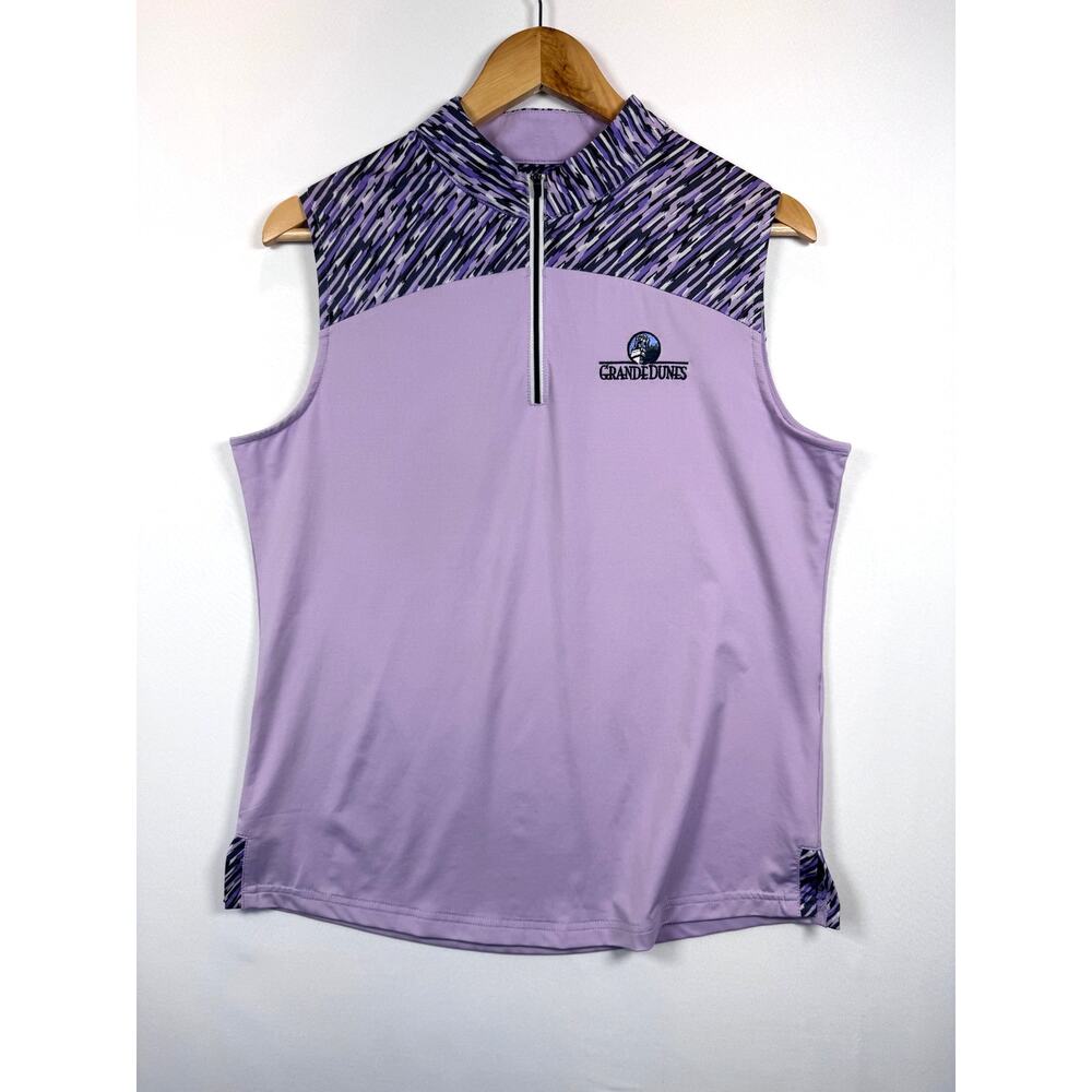 FootJoy Women's M Sleeveless 1/4 Zip Golf Top Lavender Purple Grande Dunes